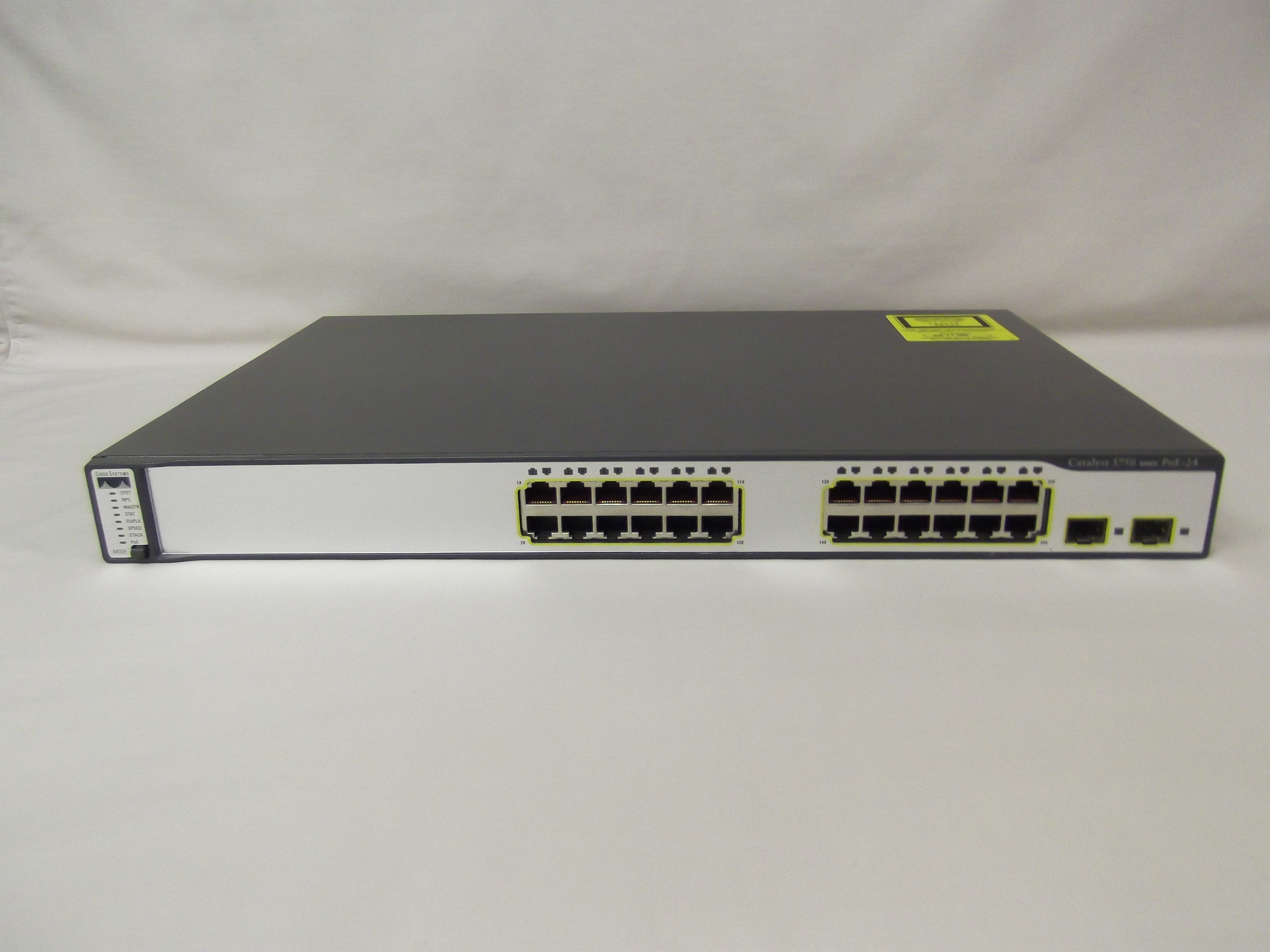 PoE Cisco Catalyst WS-C3750X-24P-L Switches 2410/100/1000 Ethernet +Uplink slot 